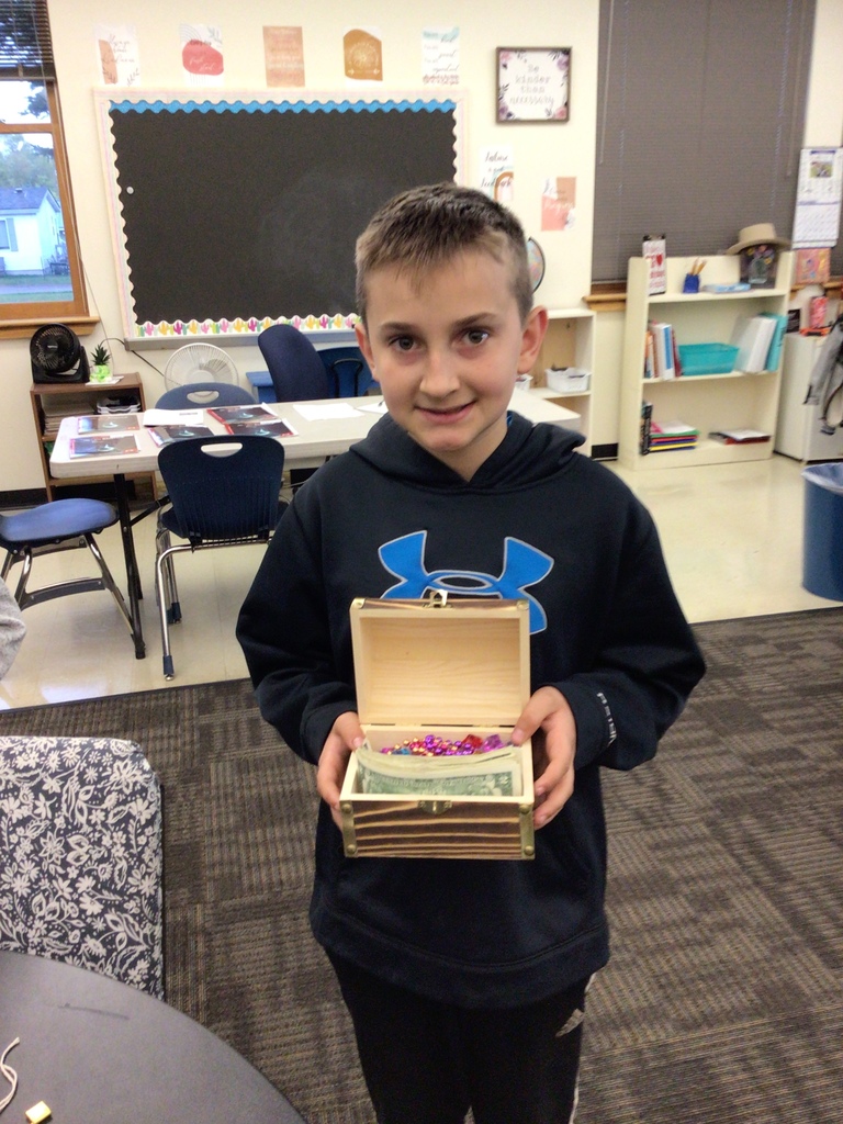 6th Grade winner of the Treasure Box! 